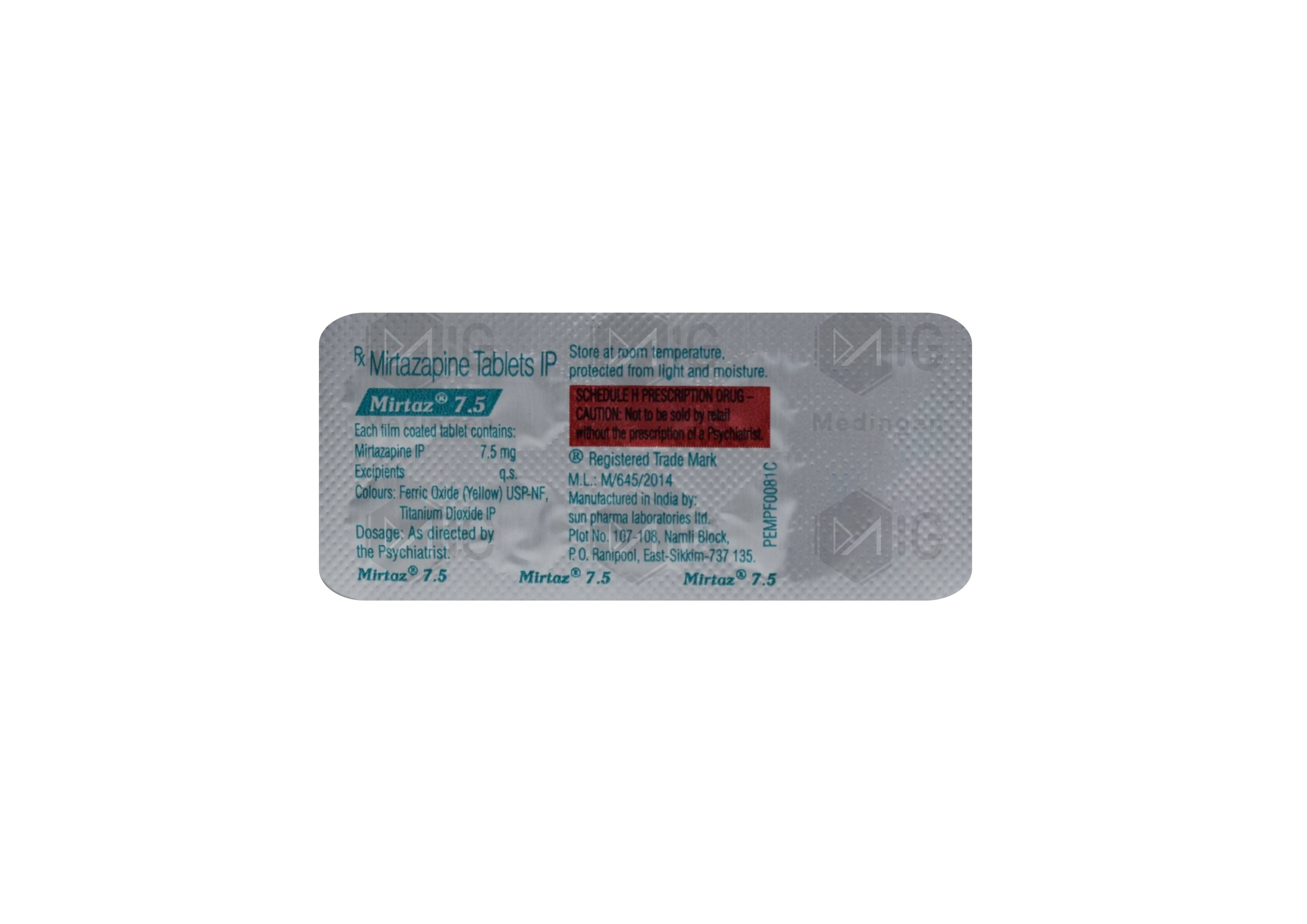 MIRTAZ 7.5MG